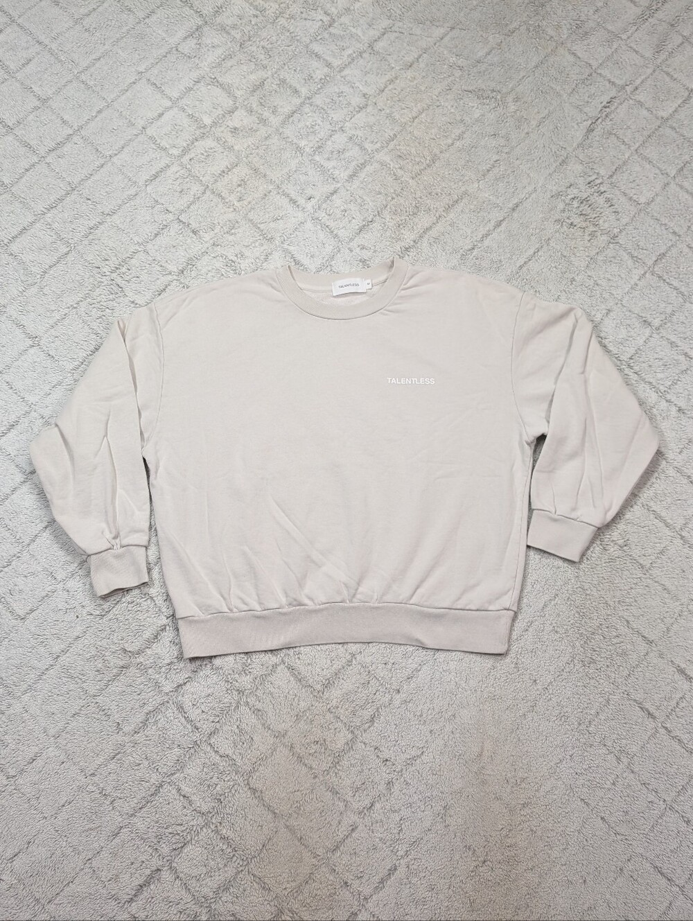 Talentless Sweatshirt Womens M Gray Cement Light Crewneck Cotton Casual